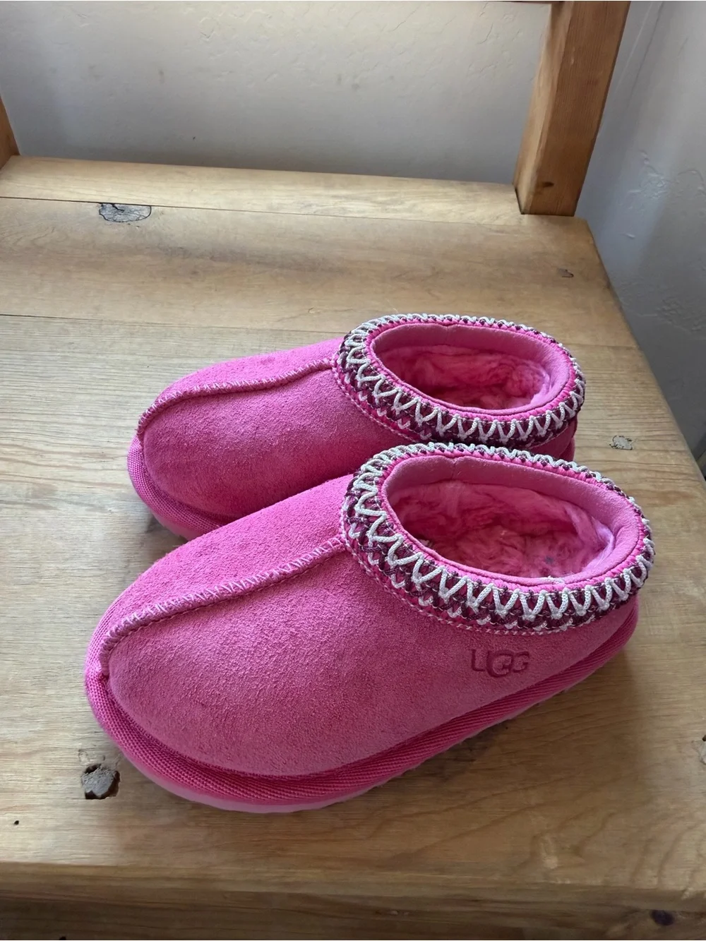 UGG Pink Fleece Lined Slippers